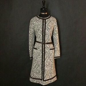 Abe Schrader Vintage 60s Brown Swirl Dress Sz18